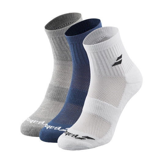 PACK 3 PARES CALCETINES BABOLAT QUARTER AZUL