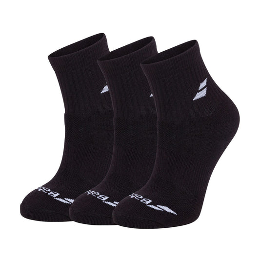 PACK 3 PARES CALCETINES BABOLAT QUARTER NEGRO
