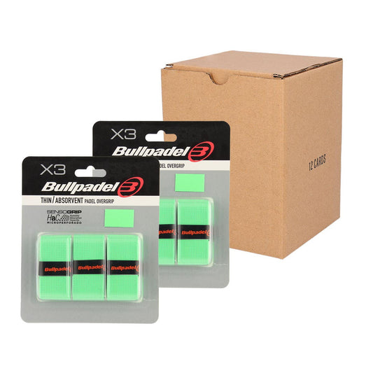 CAJA 12 UDS - BLISTER (3 UDS) OVERGRIP BULLPADEL GB1705 014 VERDE