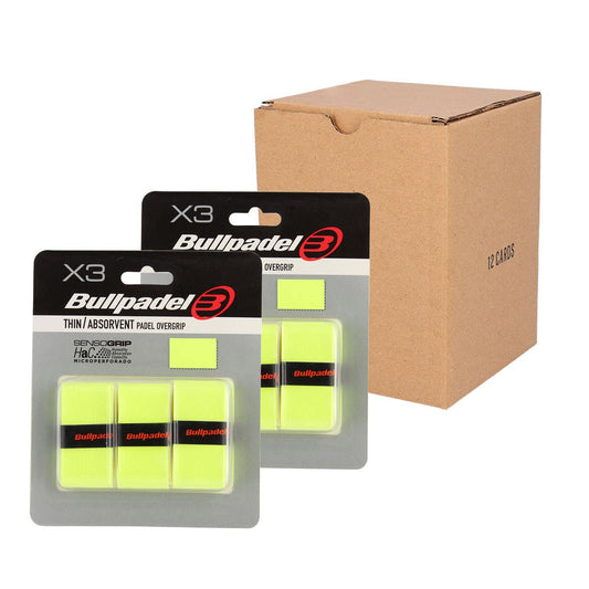 CAJA 12 UDS - BLISTER (3 UDS) OVERGRIP BULLPADEL GB1705 971 AMARILLO