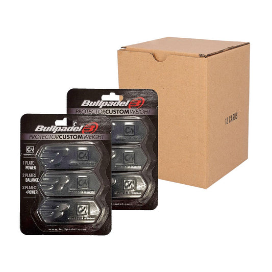 CAJA 12 UDS - BLISTER (3 UDS) PROTECTOR BULLPADEL CUSTOM WEIGHT NEGRO