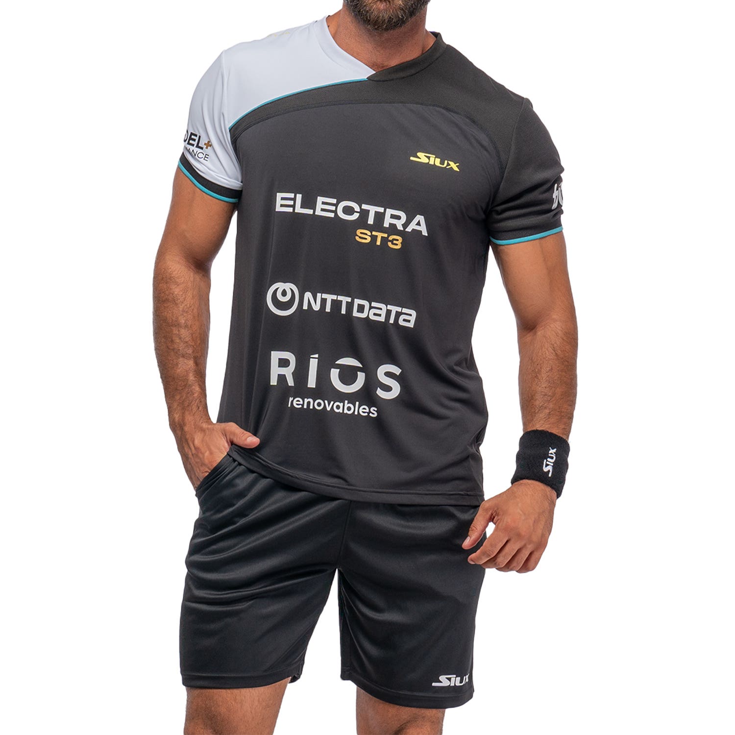 CAMISETA SIUX ELECTRA STUPA OFICIAL HOMBRE FW24 NEGRO
