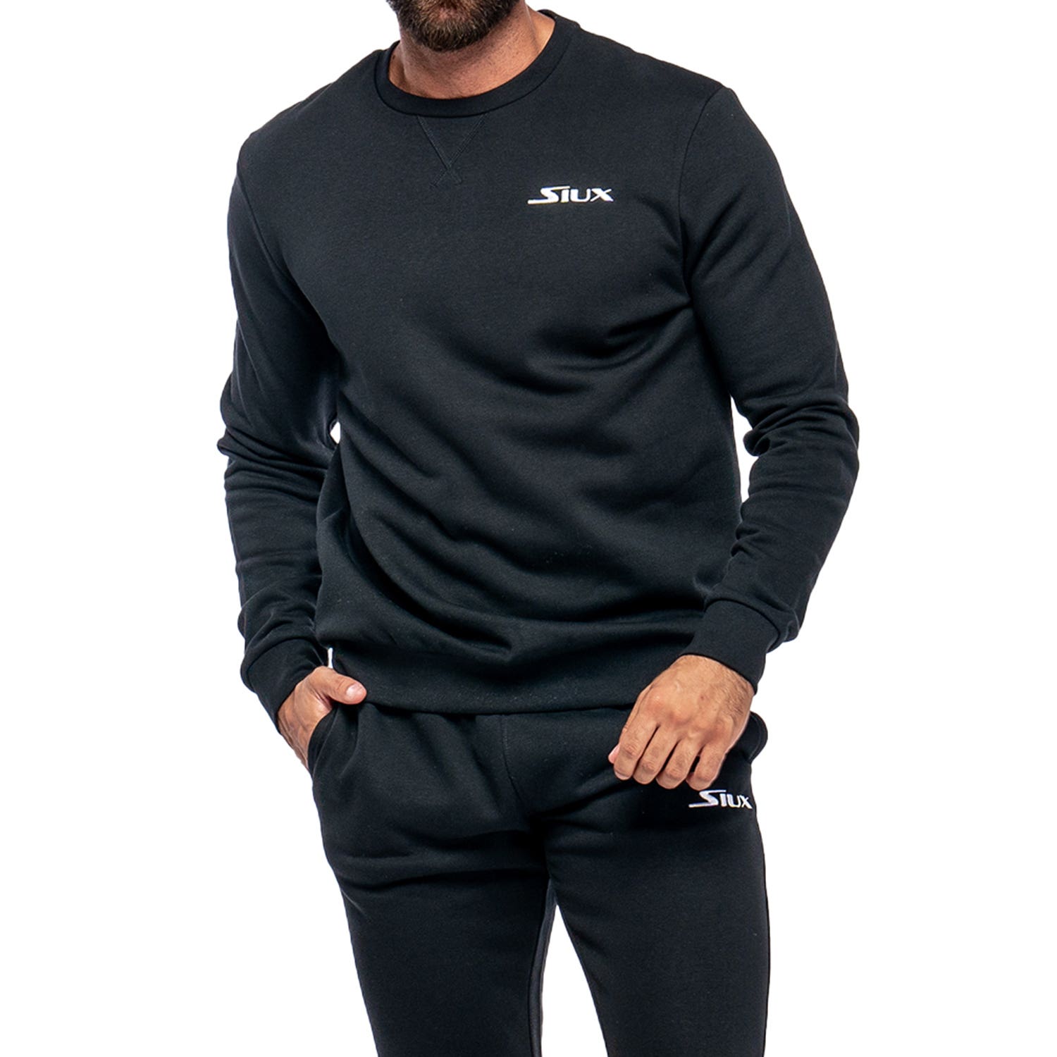 SUDADERA SIUX BASIC NEGRO