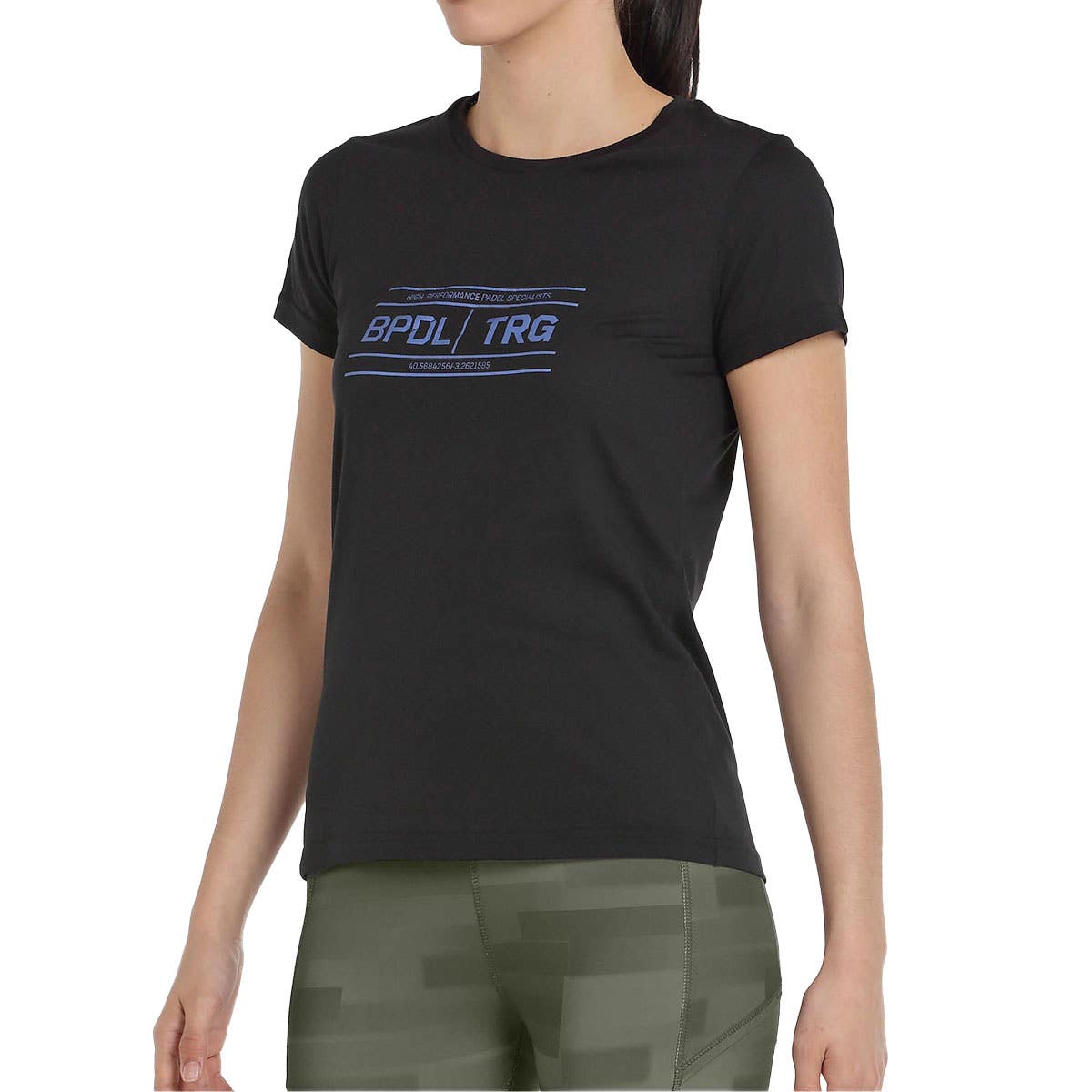 CAMISETA MANGA CORTA BULLPADEL TARF MUJER NEGRO