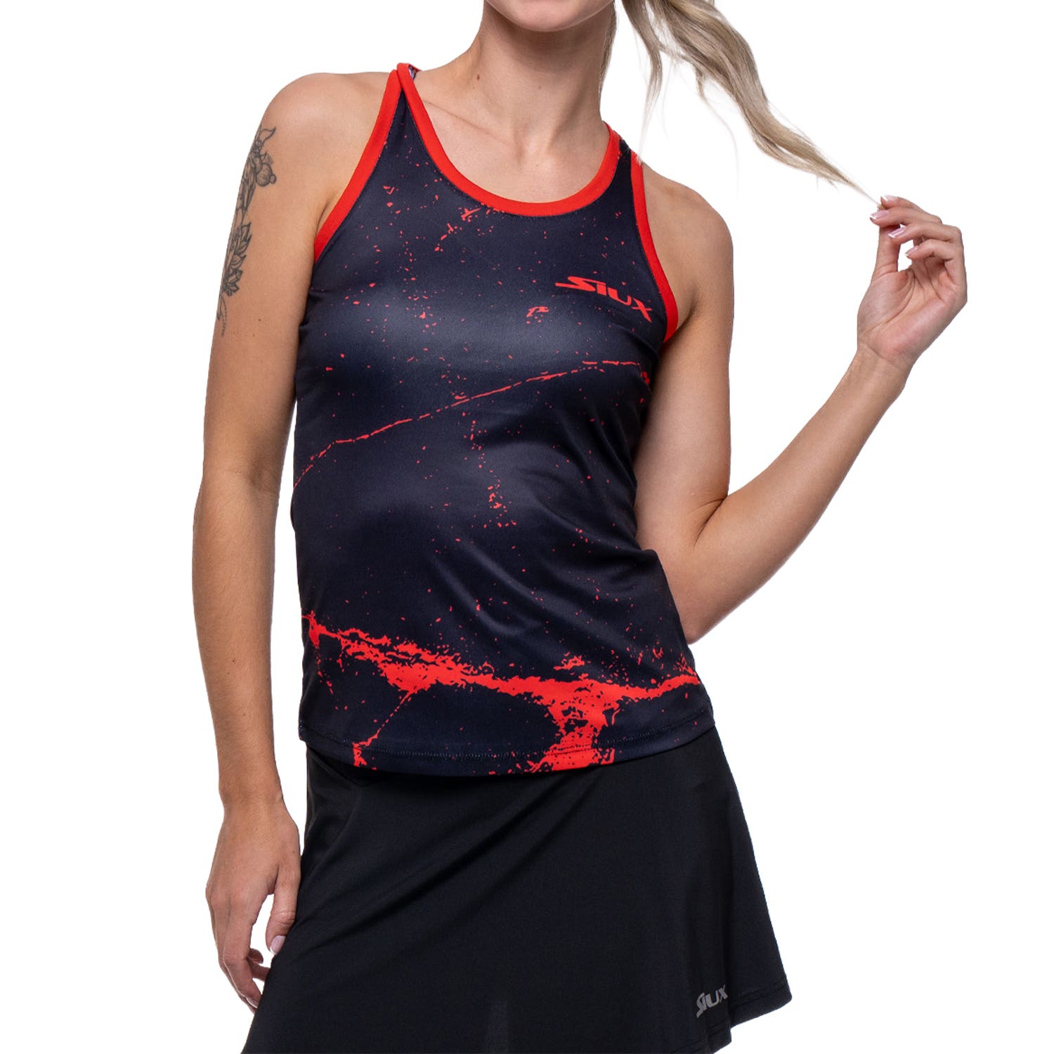CAMISETA SIN MANGAS SIUX SPLASH MUJER ROJA