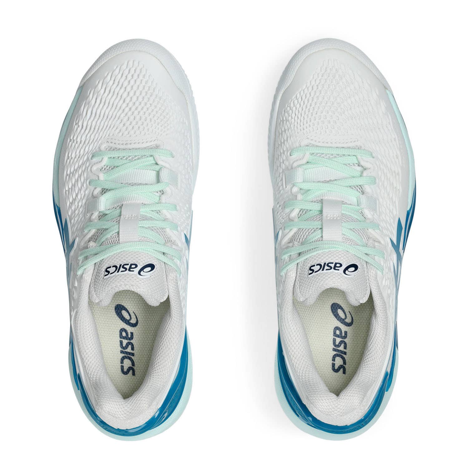 ASICS GEL RESOLUTION 9 CLAY 1042A224 AZUL VERDOSO MUJER