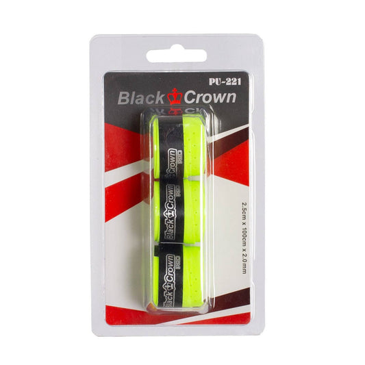 BLISTER 3 OVERGRIPS BLACK CROWN AMARILLOS