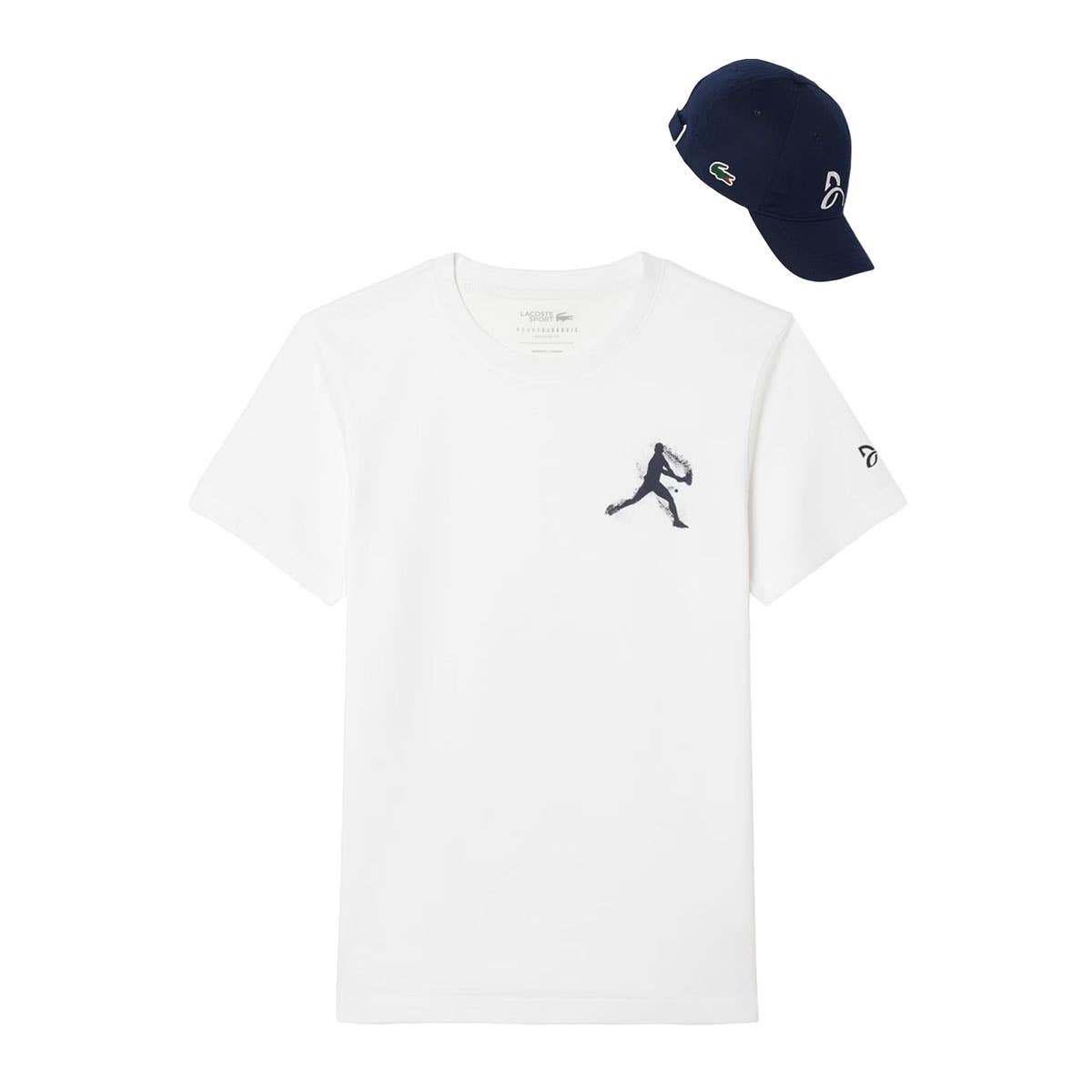 CAMISETA Y GORRA LACOSTE DJOKOVIC FAN PACK BLANCO