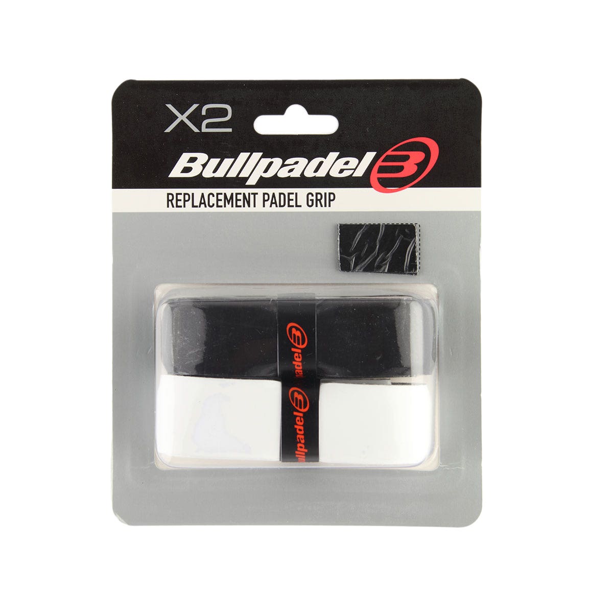 CAJA 12 UDS - BLISTER (2 UDS) OVERGRIPS BULLPADEL BLANCO/NEGRO