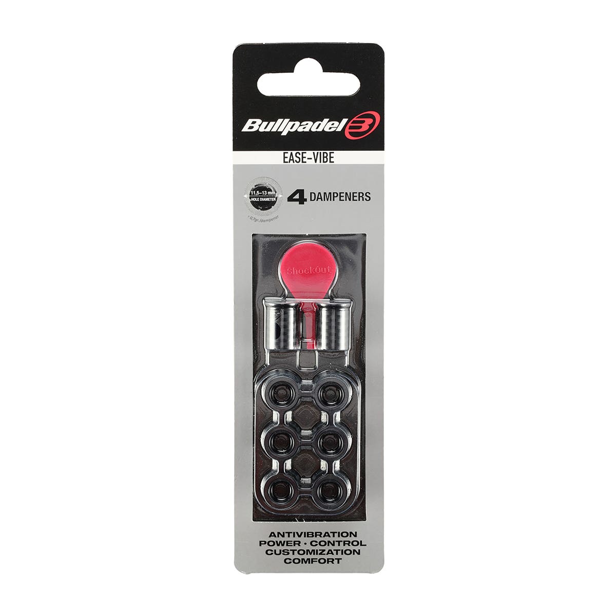 BLISTER (4 UDS) ANTIVIBRADOR EASE VIBE BULLPADEL 005 NEGRO