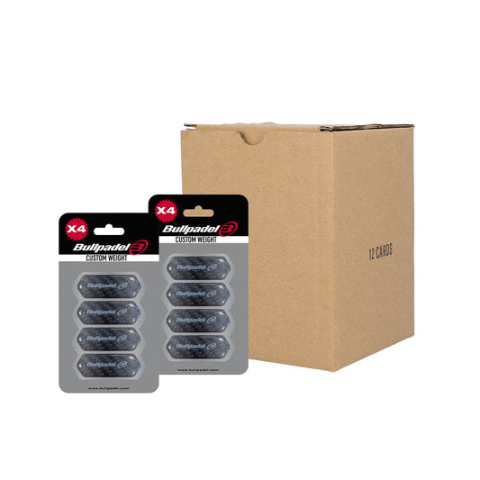 CAJA 12 UDS - BLISTER (4 UDS) PROTECTOR BULLPADEL CUSTOM WEIGHT NEGRO