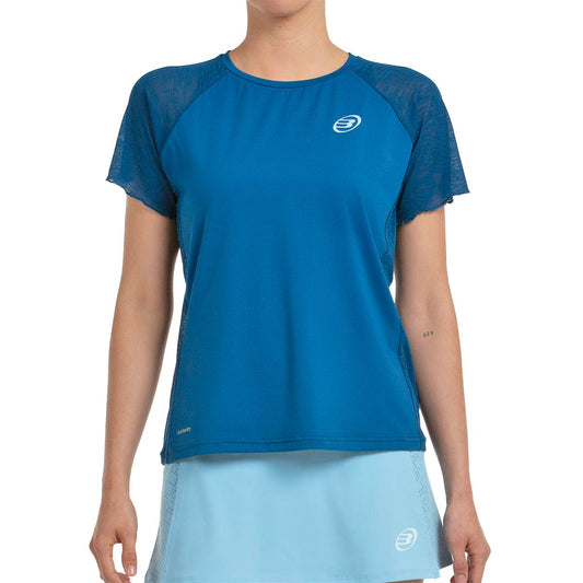 CAMISETA MANGA CORTA BULLPADEL DEDALE AZUL TINTA MUJER