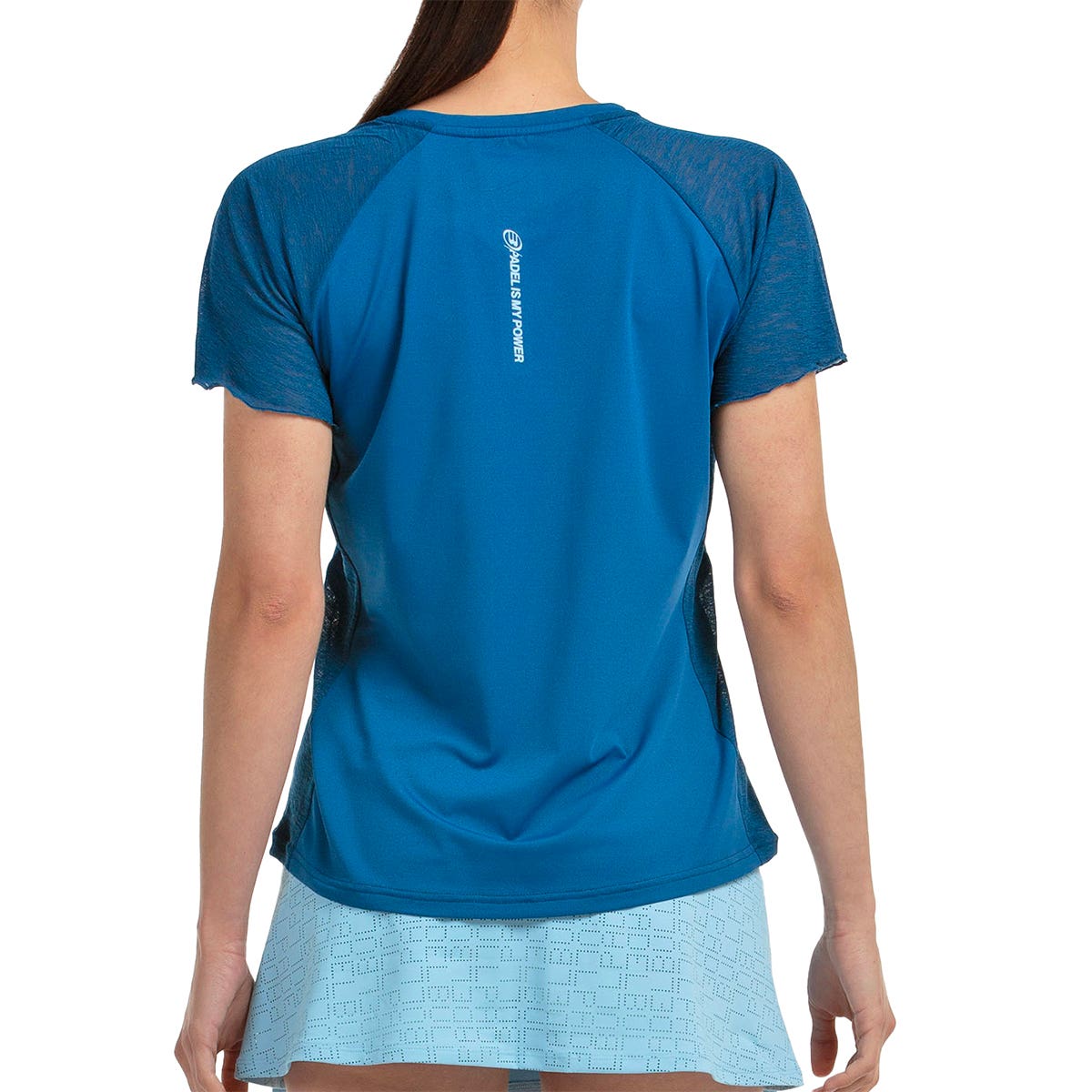 CAMISETA MANGA CORTA BULLPADEL DEDALE AZUL TINTA MUJER