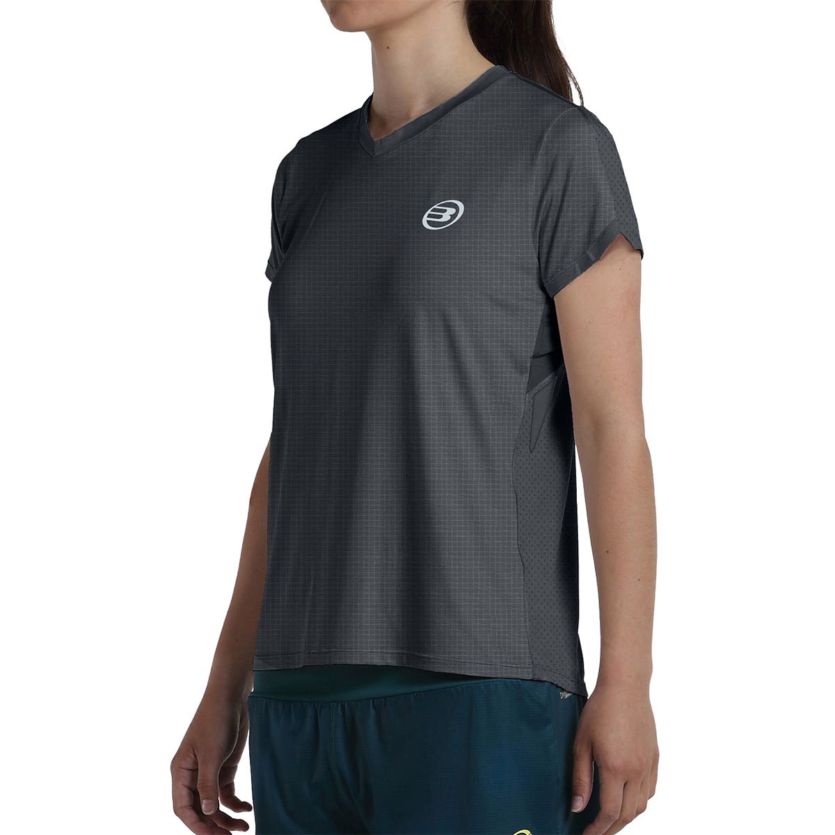 CAMISETA MANGA CORTA BULLPADEL MUJER LARDA 005 NEGRO