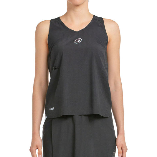 CAMISETA TIRANTES BULLPADEL MUJER LLEVA NEGRO