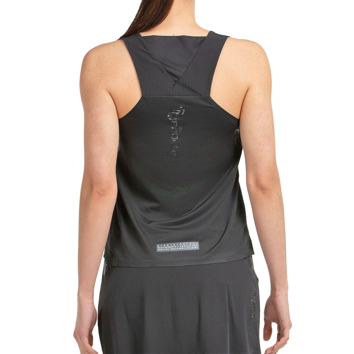CAMISETA TIRANTES BULLPADEL MUJER LLEVA NEGRO