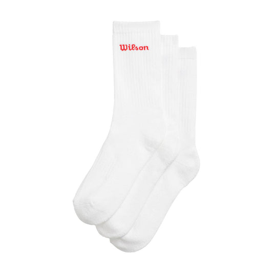 PACK 3 CALCETINES WILSON CREW LOGO BLANCO
