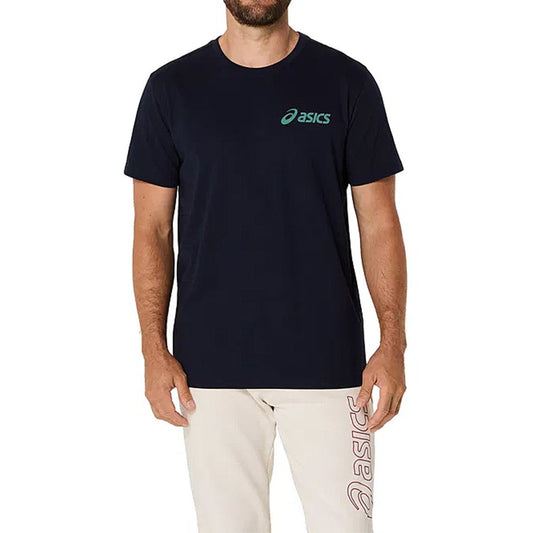 CAMISETA ASICS CHEST LOGO SS AZUL
