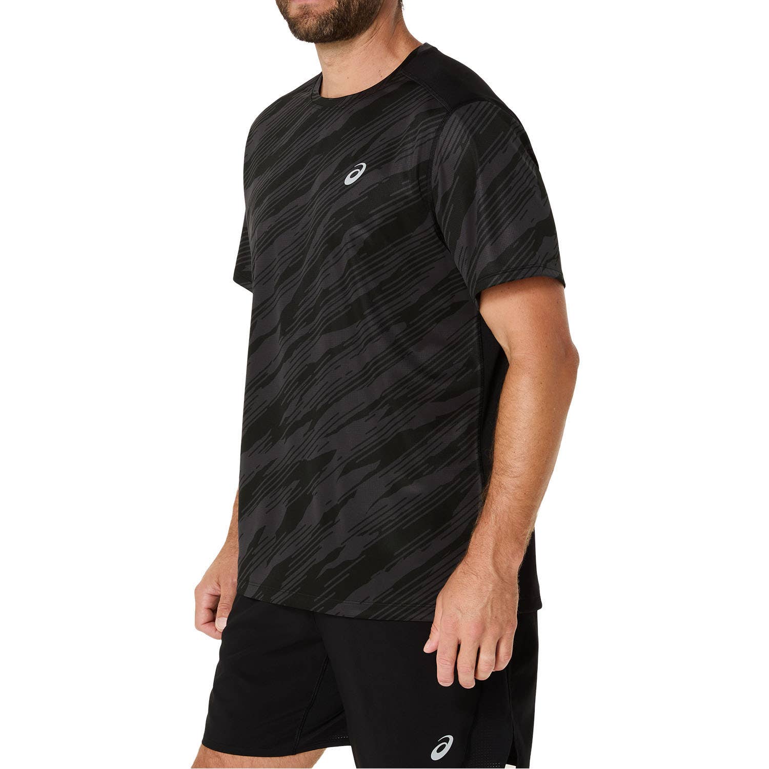 CAMISETA ASICS CORE ALL OVER PRINT SS TOP NEGRO