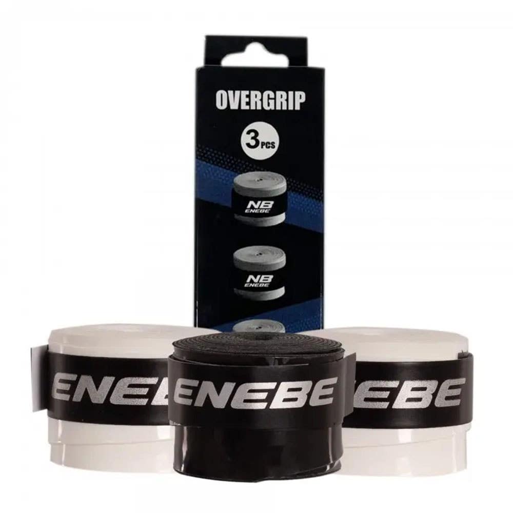 BLISTER 3 OVERGRIPS ENEBE LISOS BLANCO/NEGRO/BLANCO A003777.BNB