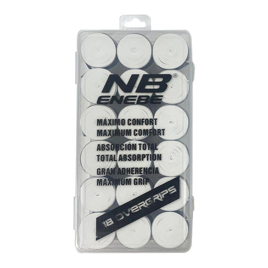 CAJA 18 OVERGRIPS ENEBE LISOS BLANCOS A003779.002