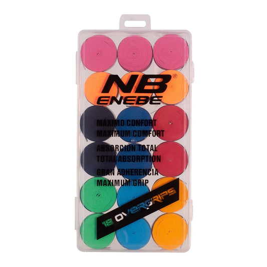 CAJA 18 OVERGRIPS ENEBE LISOS COLORES A003779.030