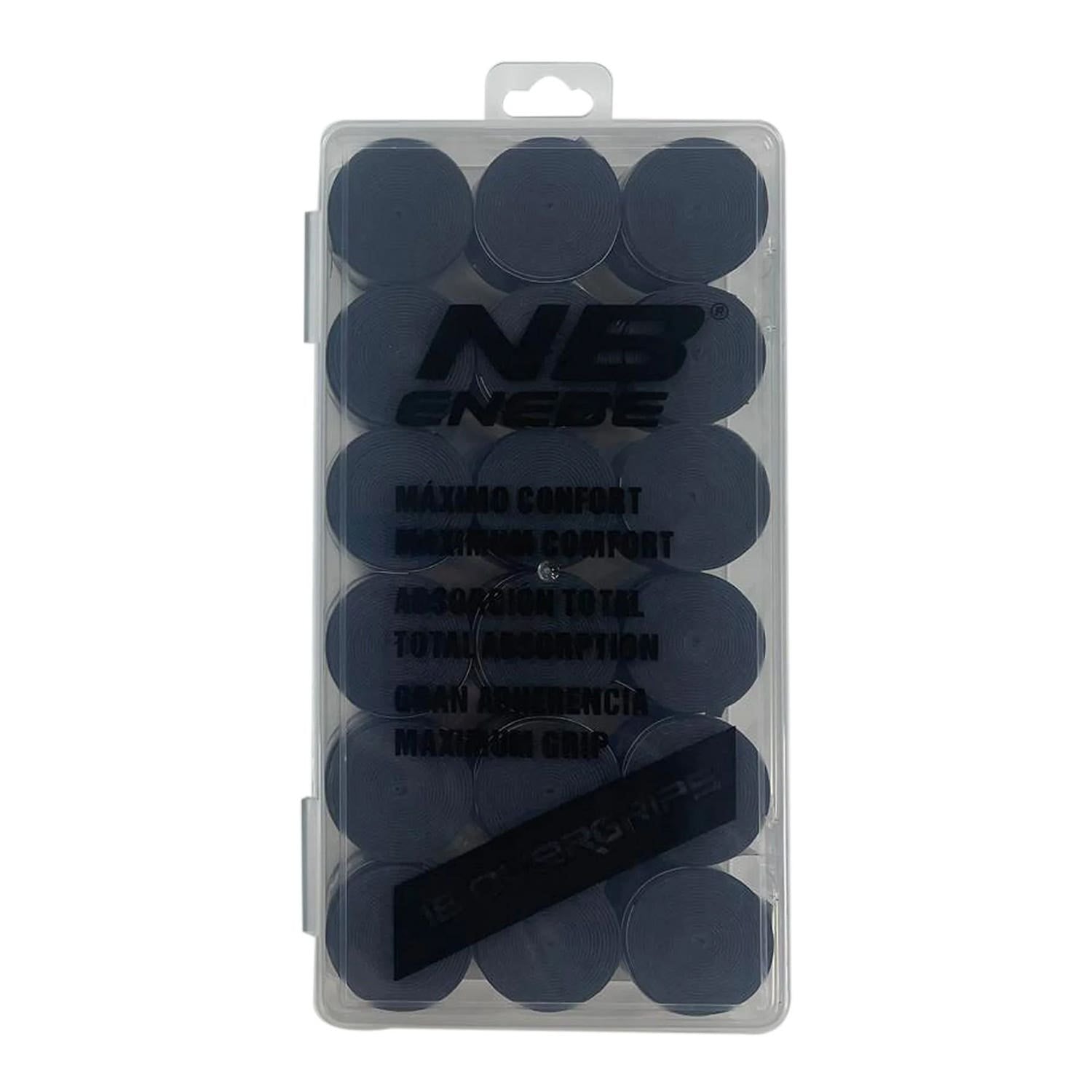 CAJA 18 OVERGRIPS ENEBE LISOS NEGROS A003779.001
