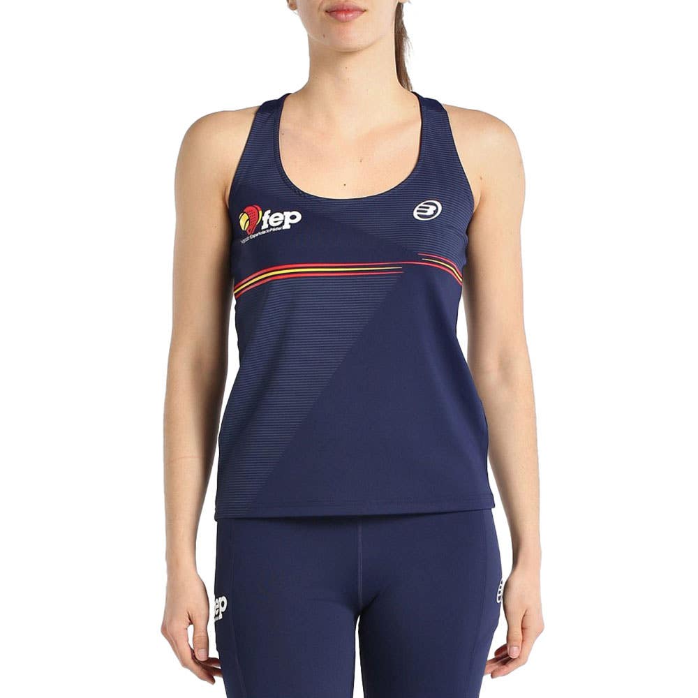 CAMISETA TIRANTES BULLPADEL FUNI MUJER AZUL MARINO