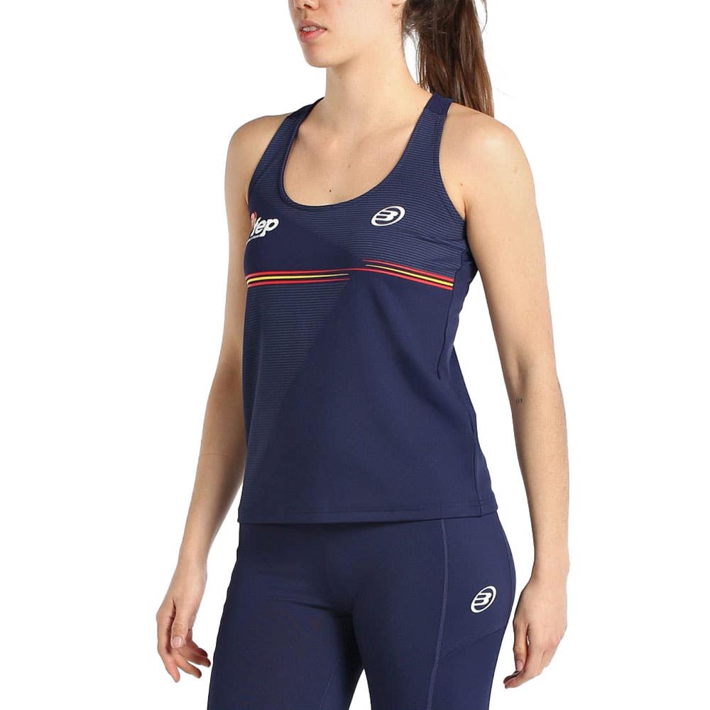 CAMISETA TIRANTES BULLPADEL FUNI MUJER AZUL MARINO