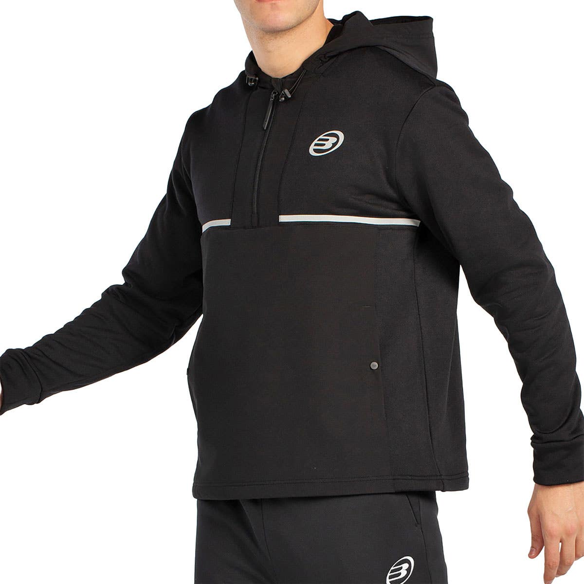 SUDADERA BULLPADEL BUZAS NEGRO