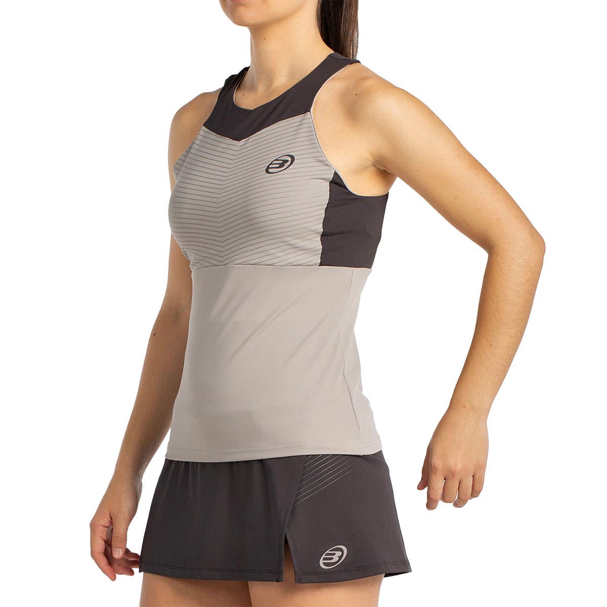 CAMISETA TIRANTES BULLPADEL ERARE MUJER GRIS