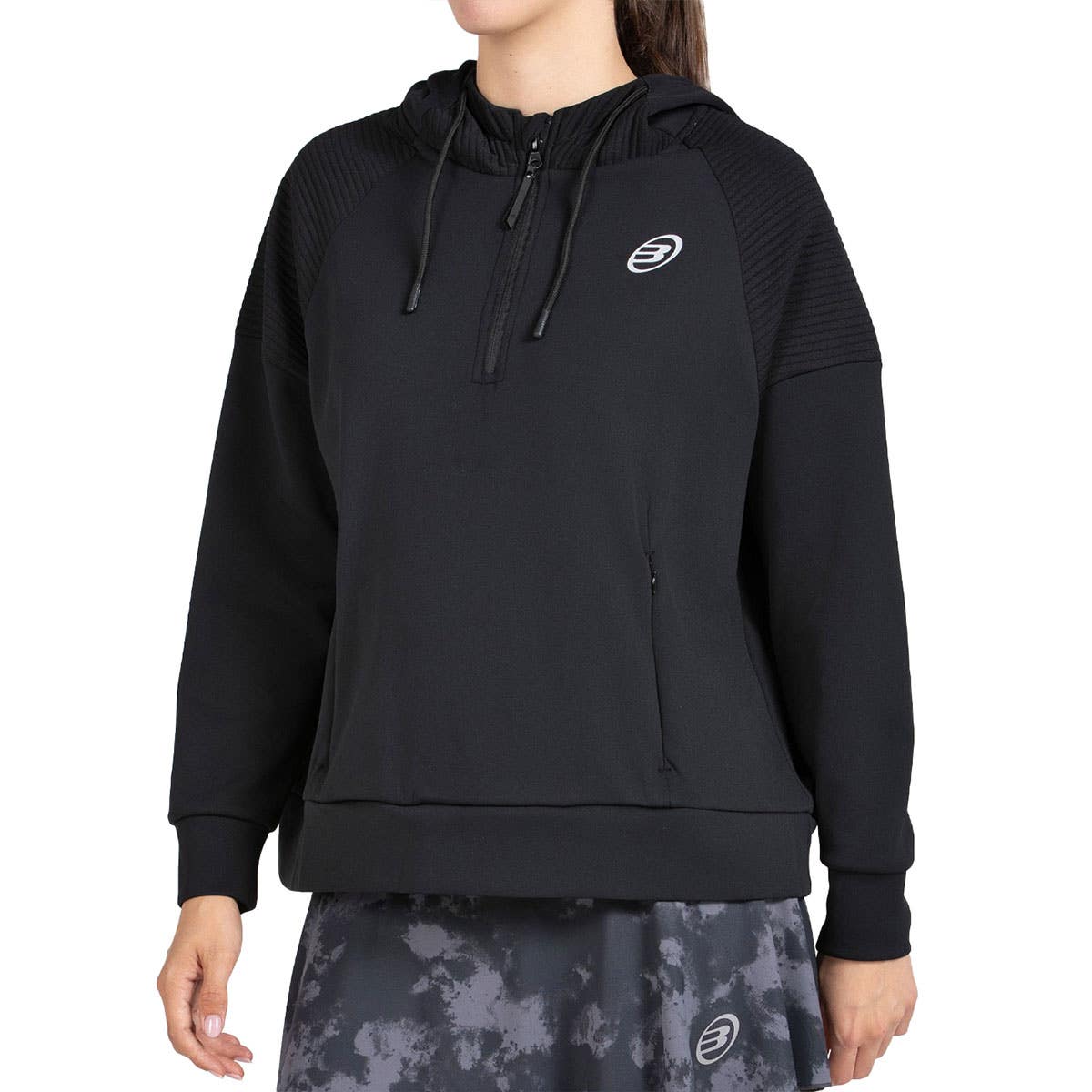 SUDADERA BULLPADEL BATEO MUJER NEGRO
