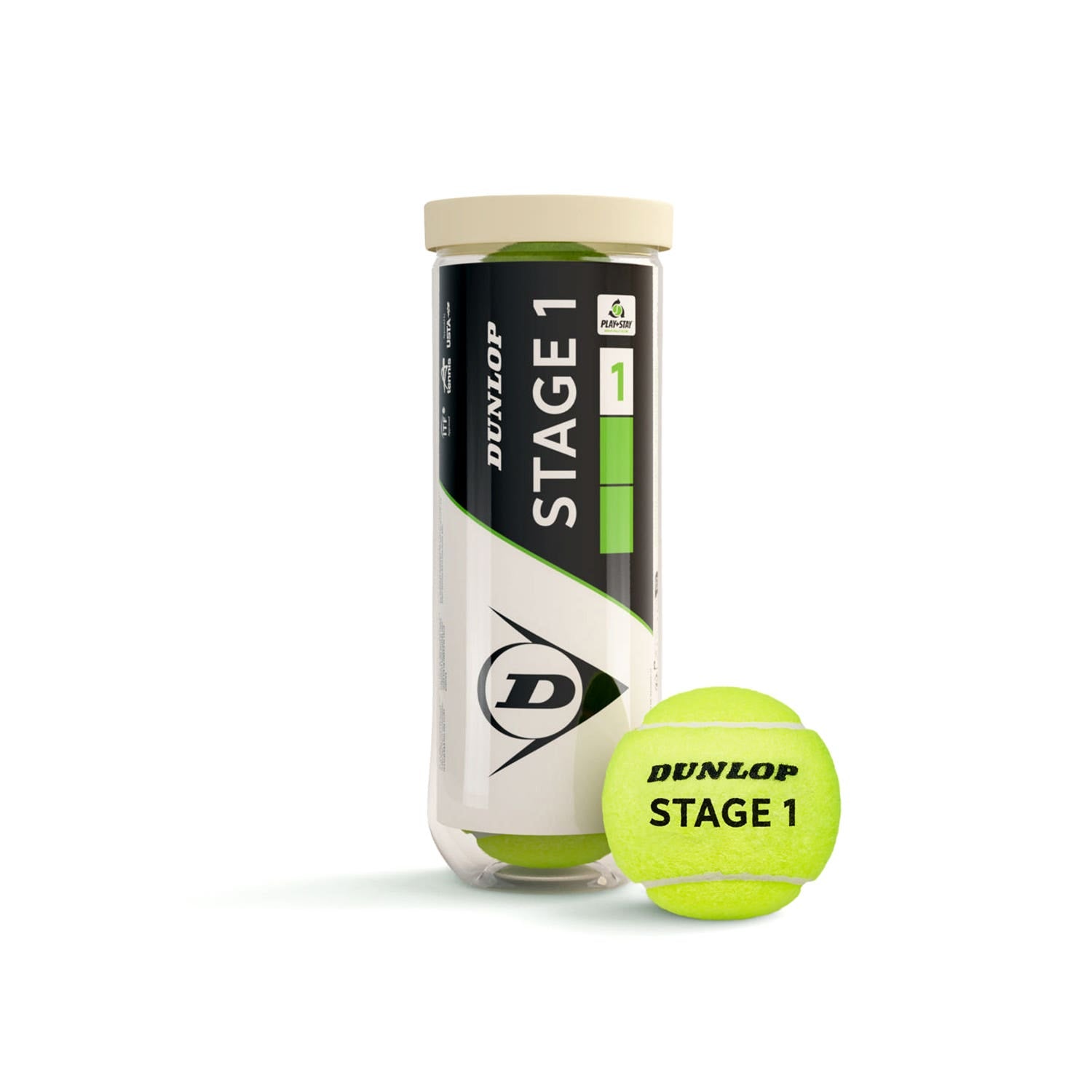 BOTE DE 3 BOLAS DUNLOP STAGE 1 VERDE