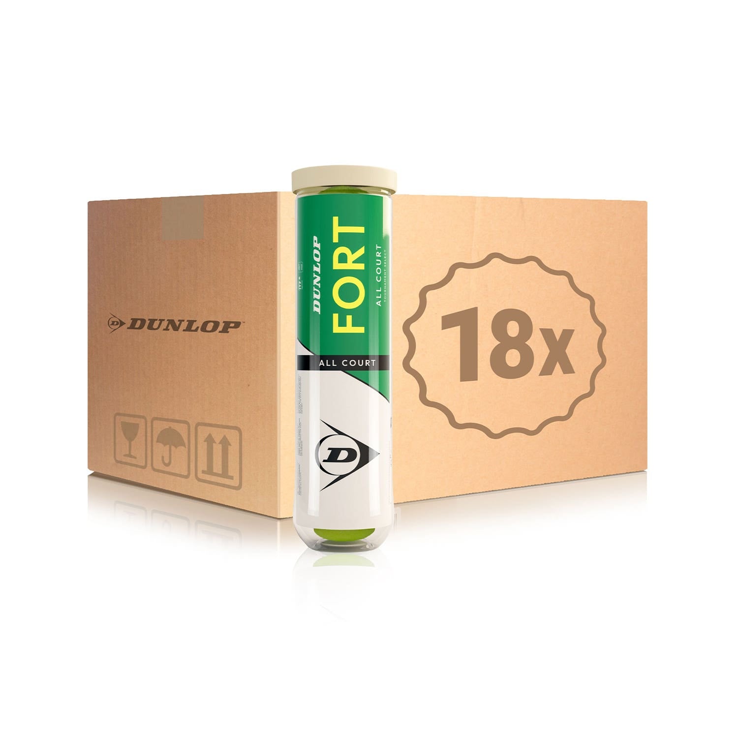 CAJÓN 18 BOTES X 4 BOLAS DUNLOP FORT ALL COURT TS 4PET