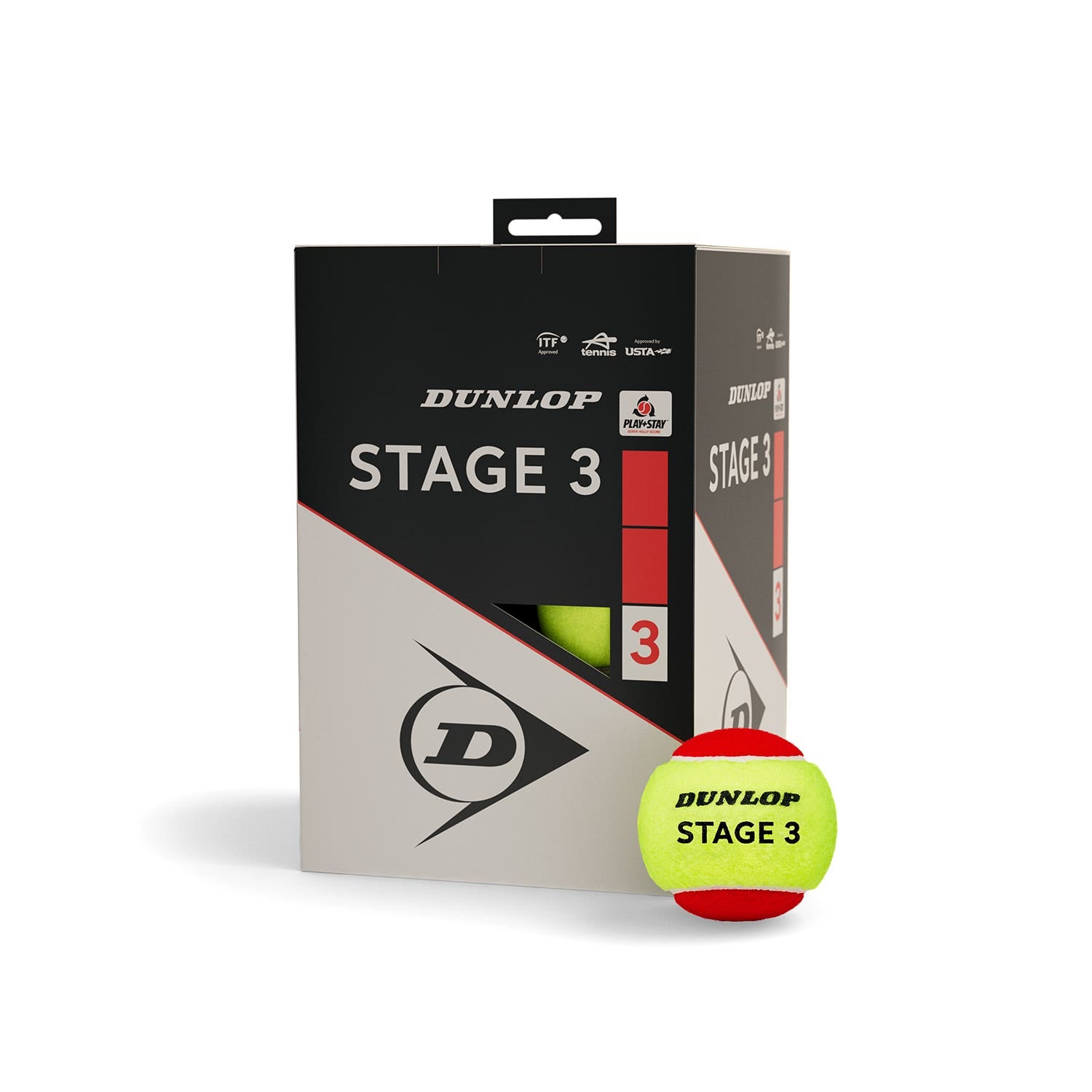 CUBO DE 12 BOLAS DUNLOP STAGE 3 RED 12BOX