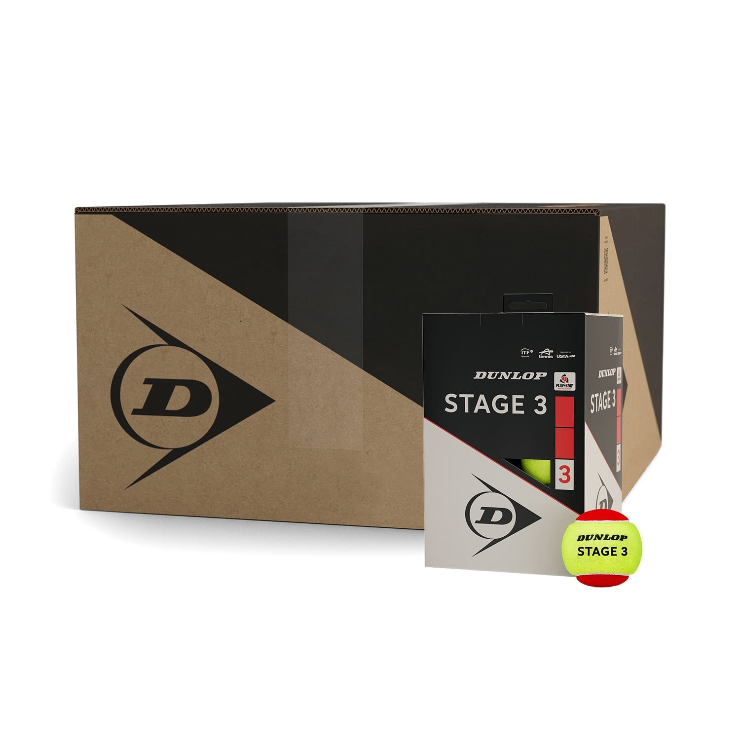 CUBO DE 12 BOLAS DUNLOP STAGE 3 RED 12BOX