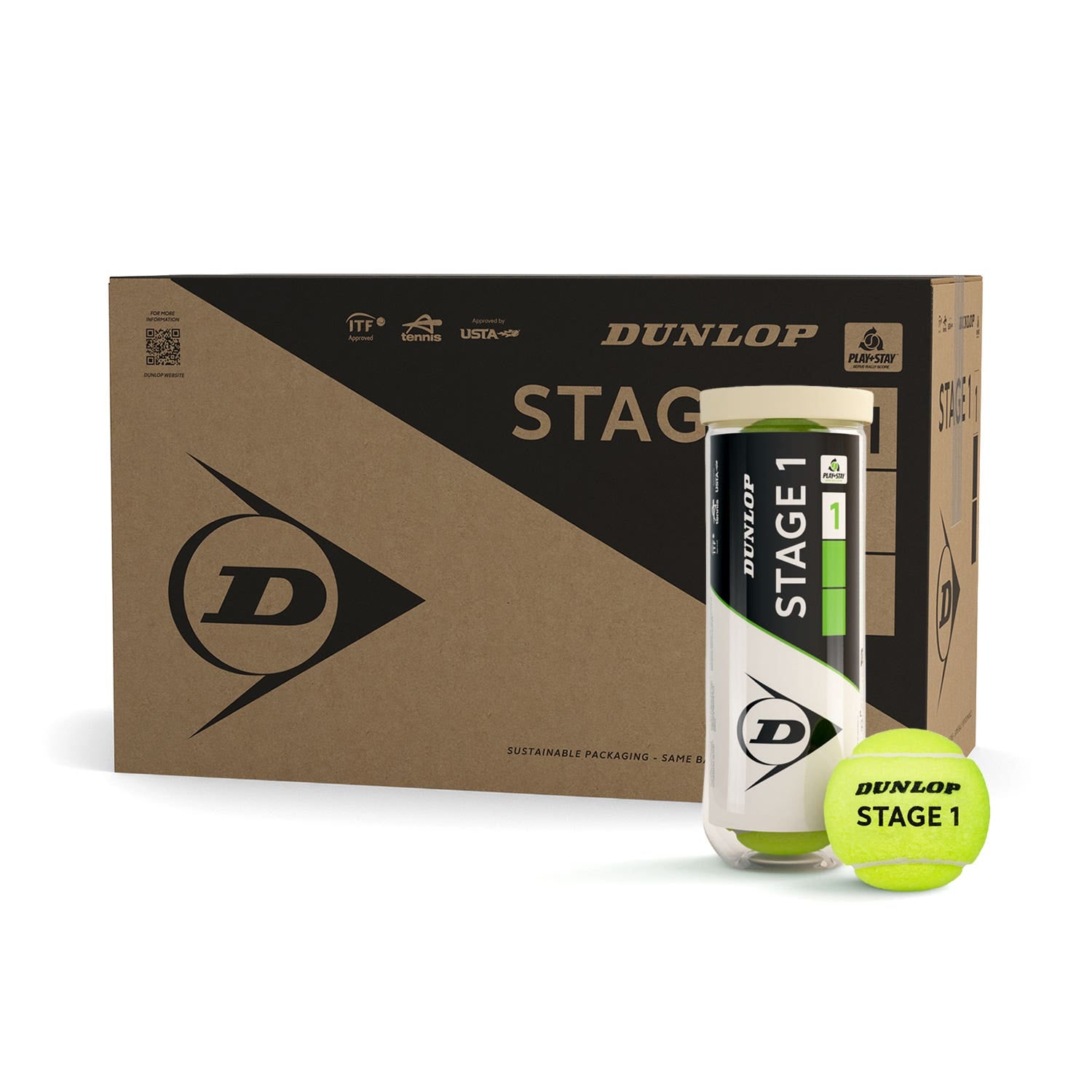 CUBO DE 72 BOLAS DUNLOP STAGE 1 GREEN 72BOX