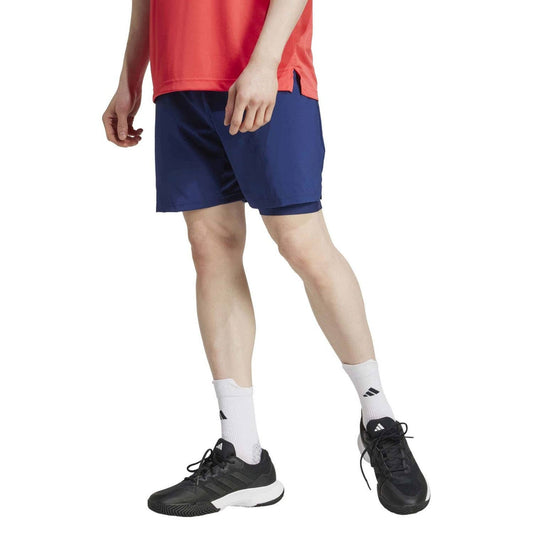 SHORT ADIDAS CLUB 2IN1 AZUL OSCURO