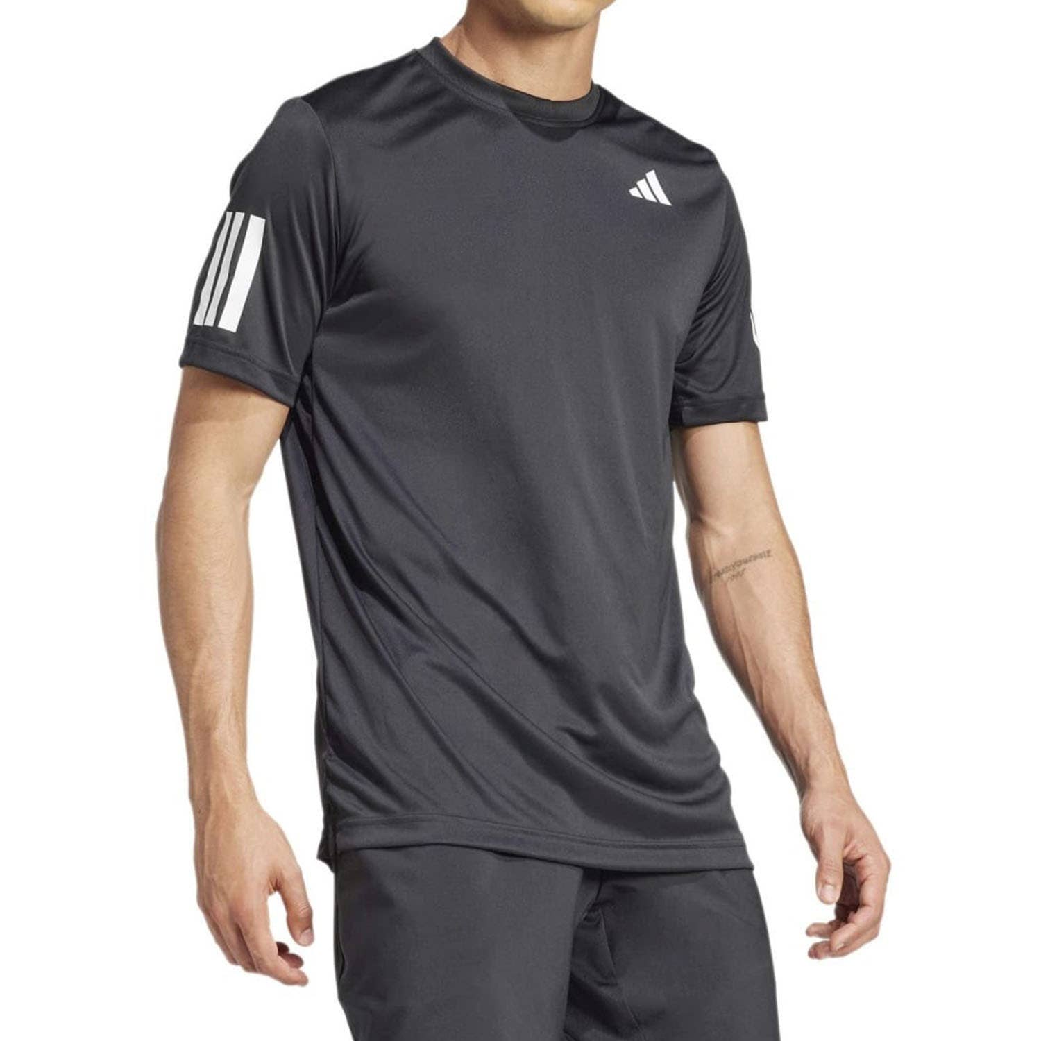 CAMISETA ADIDAS CLUB 3 STRIPRES KUE82 HOMBRE NEGRO