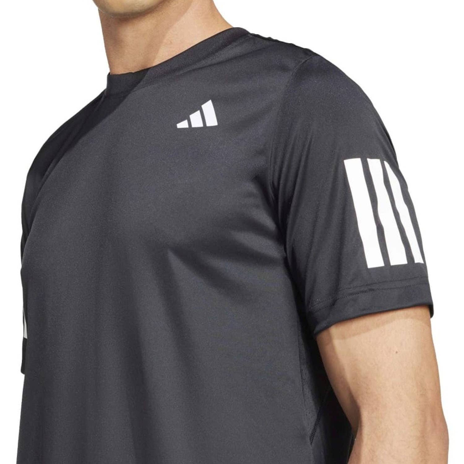 CAMISETA ADIDAS CLUB 3 STRIPRES KUE82 HOMBRE NEGRO