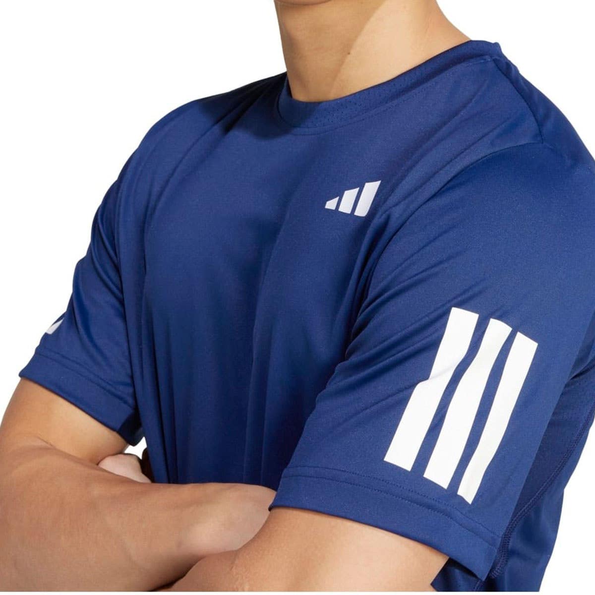 CAMISETA ADIDAS CLUB 3 STRIPRES KUE82 HOMBRE AZUL OSCURO