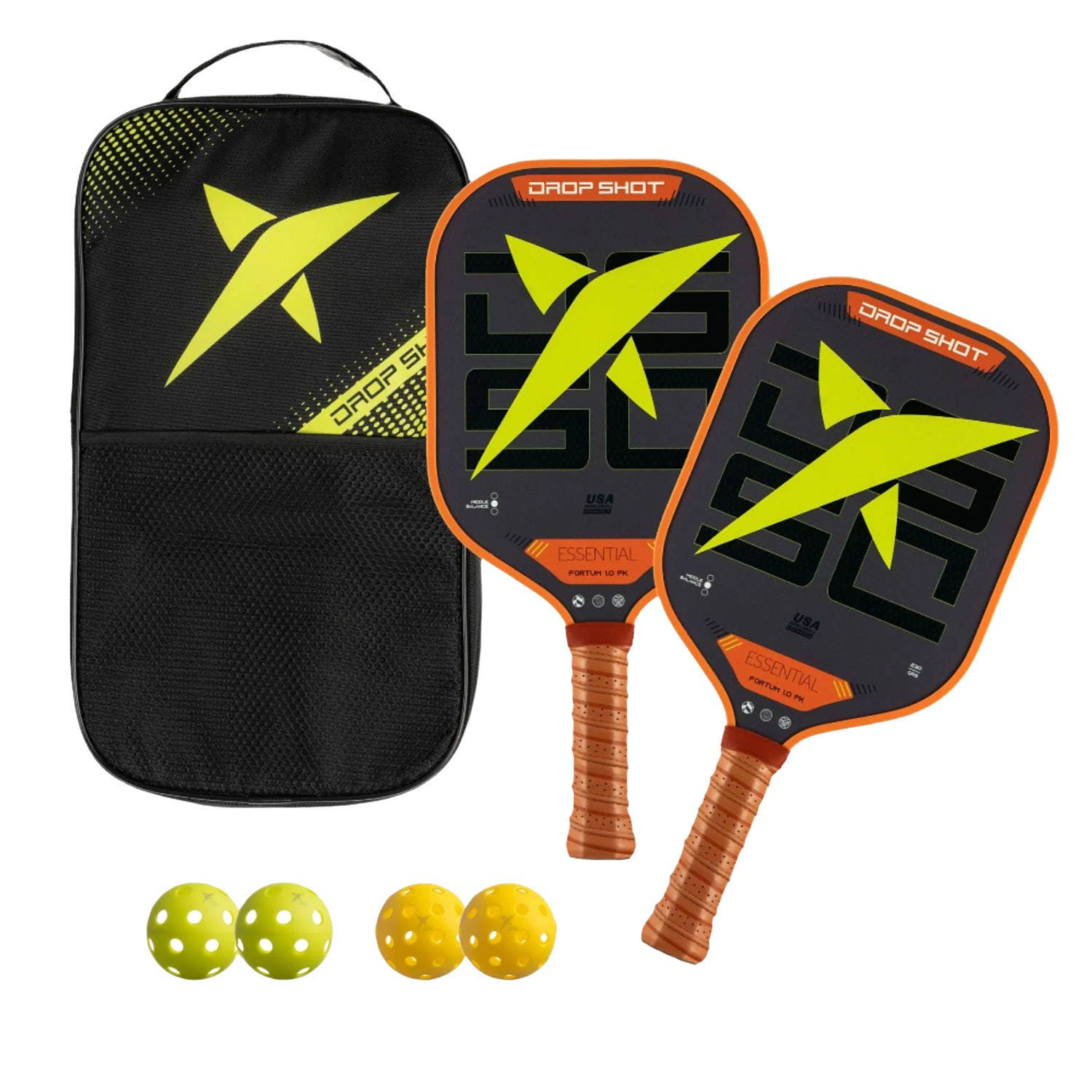 PACK 2UDS. PICKLEBALL FORTUM 1.0 + 4 UDS BOLAS DROPSHOT OUTDOOR