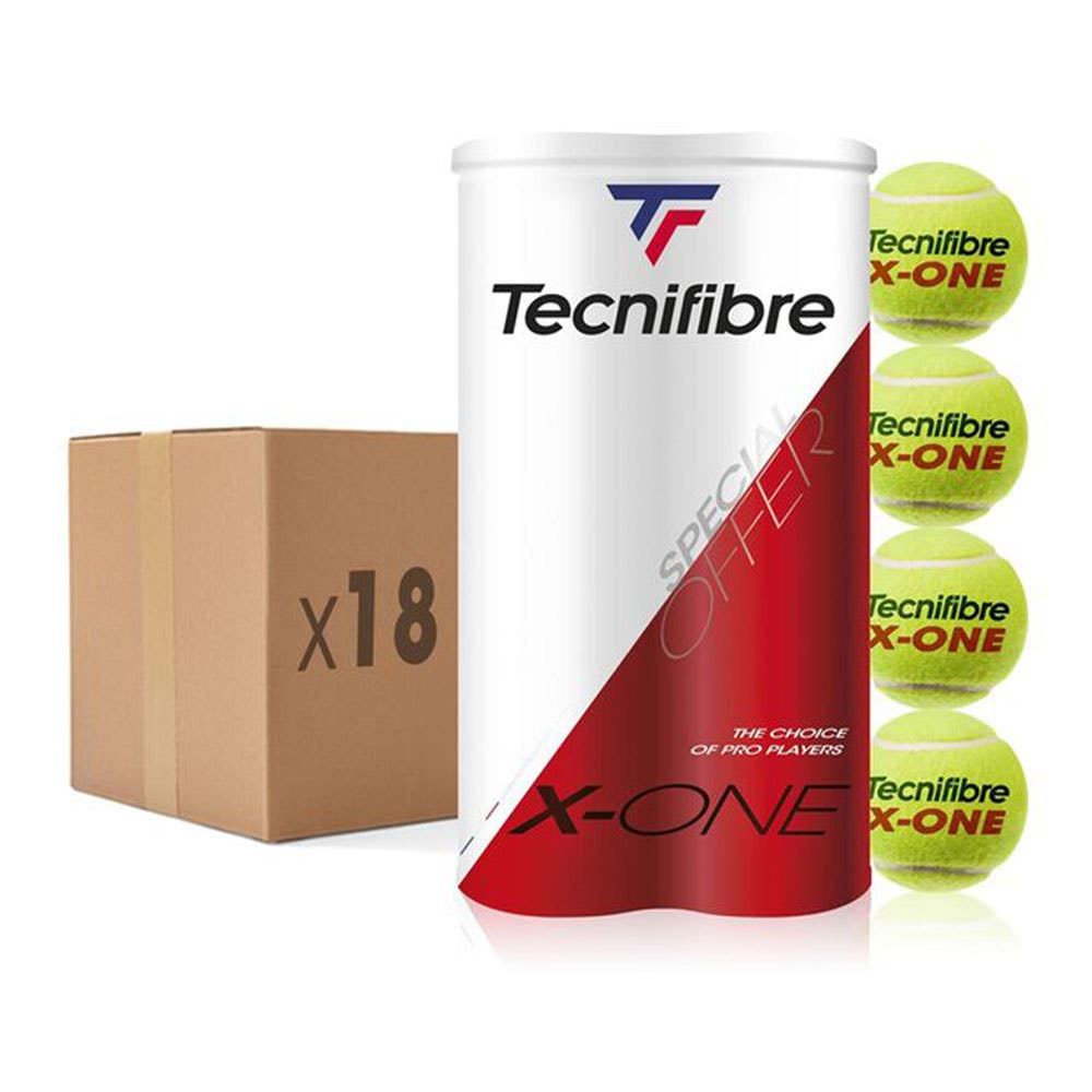 CAJÓN 36 BOTES TECNIFIBRE (18 BIPACKS) DE 4 BOLAS X-ONE TUBE PET
