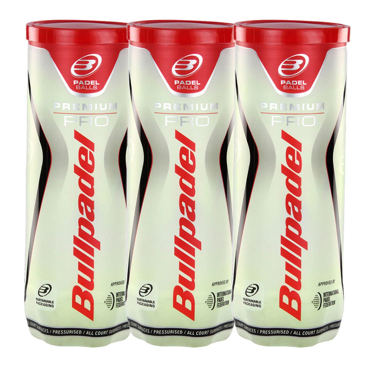 TRIPACK DE BOTES DE 3 BOLAS BULLPADEL PREMIUM PRO