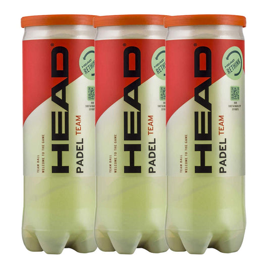 TRIPACK DE BOTES DE 3 BOLAS HEAD PADEL TEAM