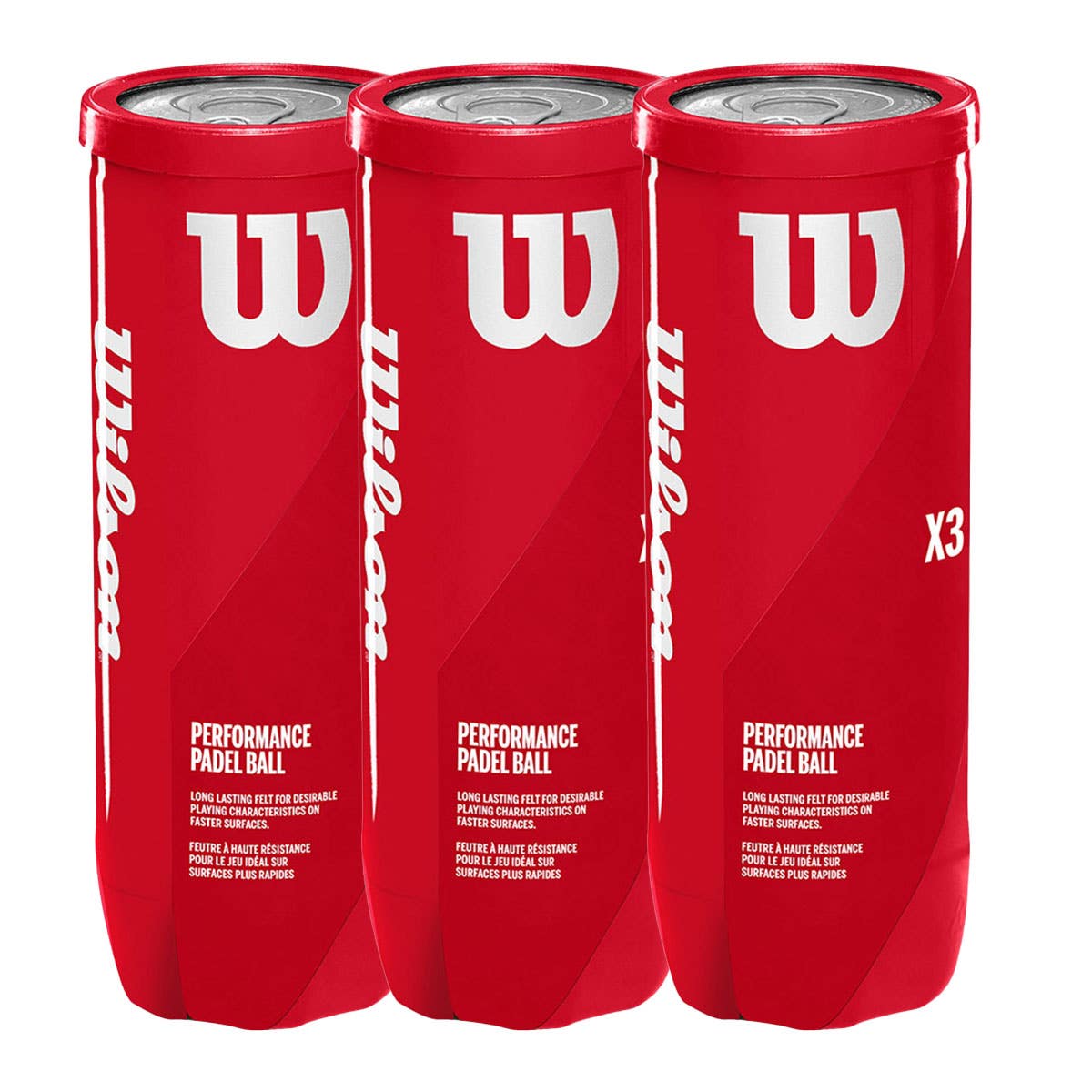 TRIPACK DE BOTES DE 3 BOLAS WILSON PERFORMANCE PADEL