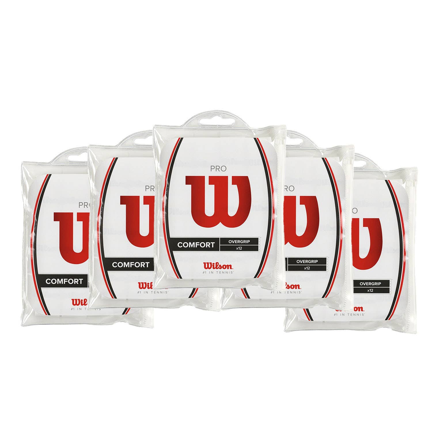PACK 5 BOLSAS 12 UDS. OVERGRIPS WILSON PRO LISO BLANCO WRZ4016WH
