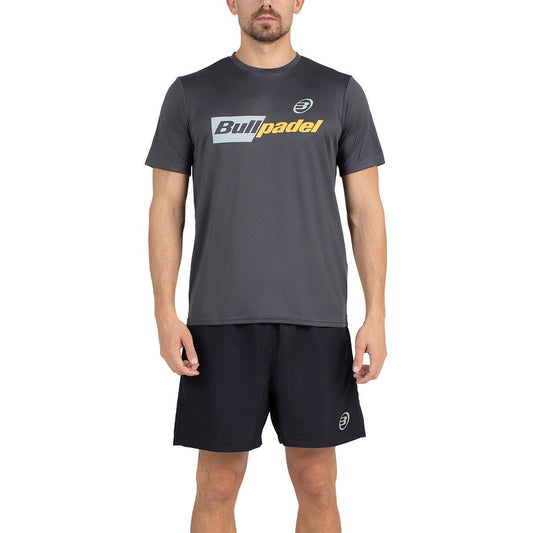 CAMISETA BULLPADEL HOMBRE BPCM-PN06 NEGRO/GRIS OSCURO