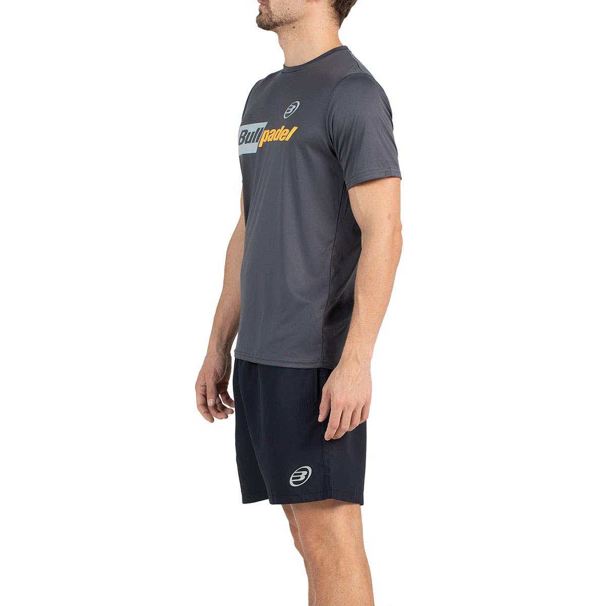 CAMISETA BULLPADEL HOMBRE BPCM-PN06 NEGRO/GRIS OSCURO