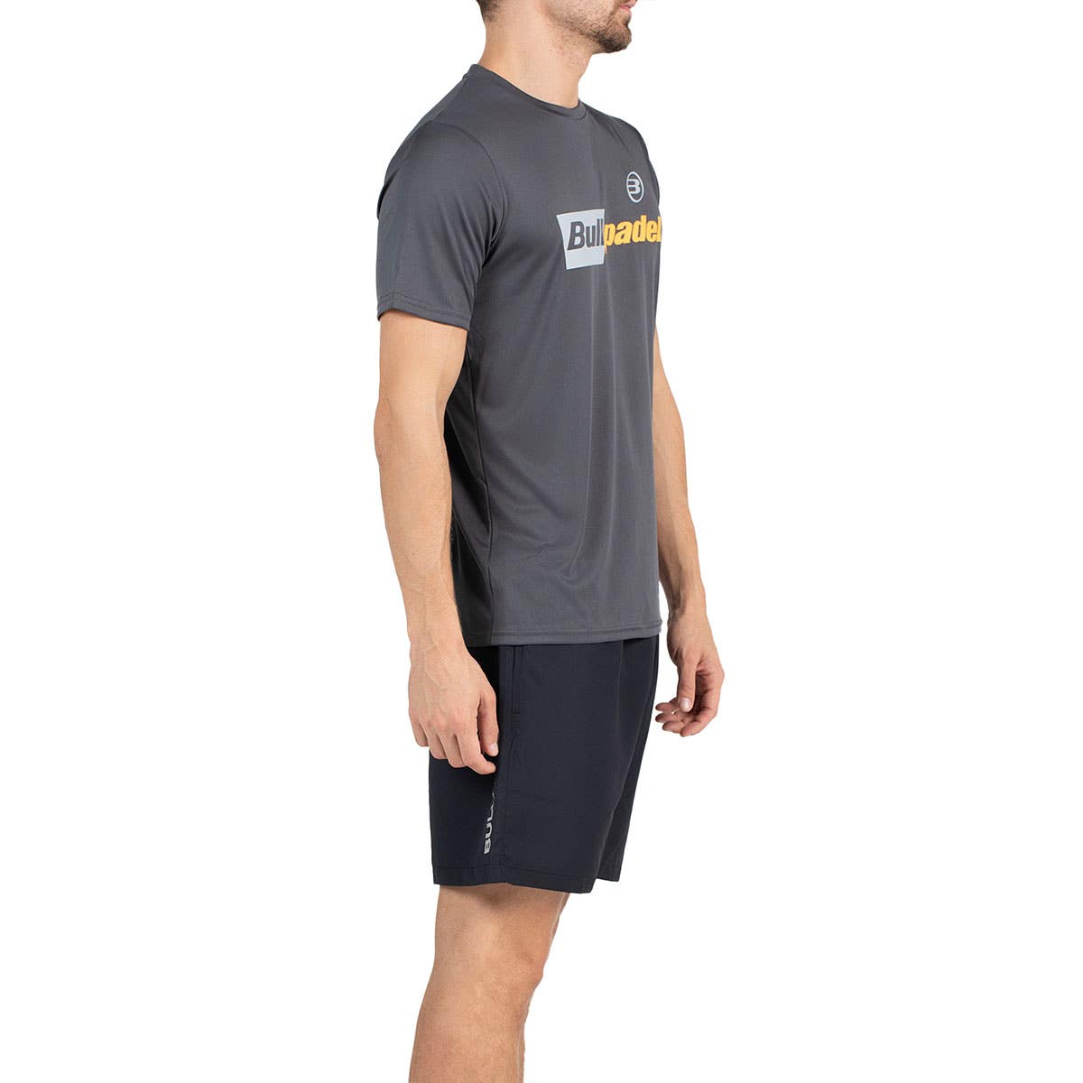 CAMISETA BULLPADEL HOMBRE BPCM-PN06 NEGRO/GRIS OSCURO